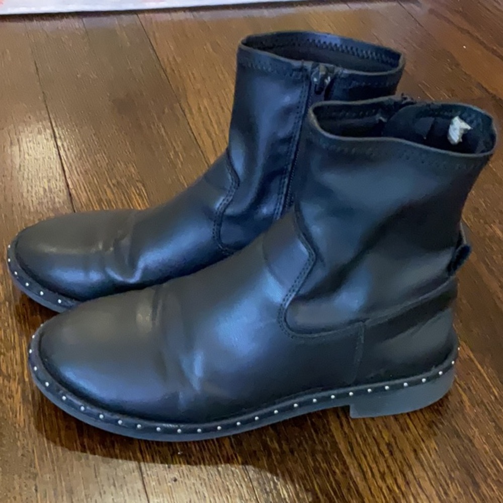Black Leather girls Boots